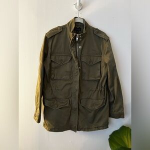 Topshop green zip up jacket. size 6. Good condition.